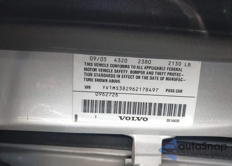 2006 Volvo S40 2.4I from USA, damaged, VIN YV1MS382962178497